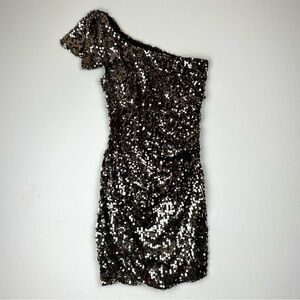 City Triangles Sequin One Shoulder Mini Dress Bodycon Party Cocktail Prom Formal